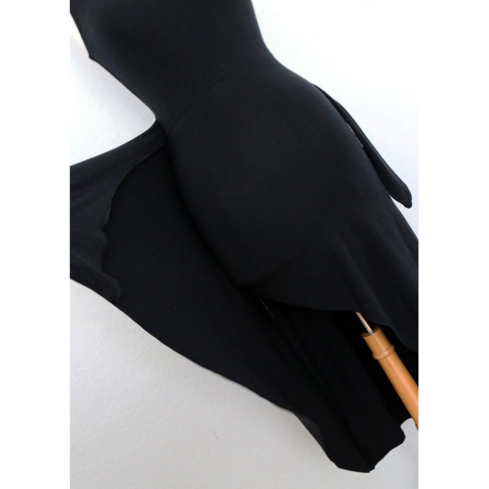 Aritzia Wilfred Saturn Midi Dress Black Square Neck Soft Stretchy Midi Wrap XS - Picture 11 of 12